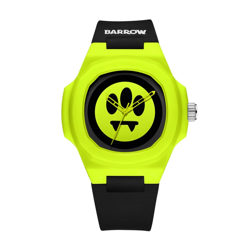 BWW00002 Black Yellow Dial Silicone Strap Unisex Watch, 48mm